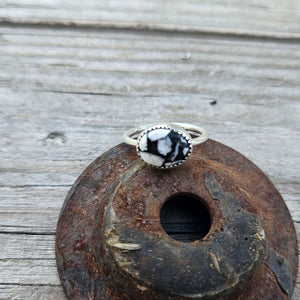 White Buffalo Dainty Ring Size 8