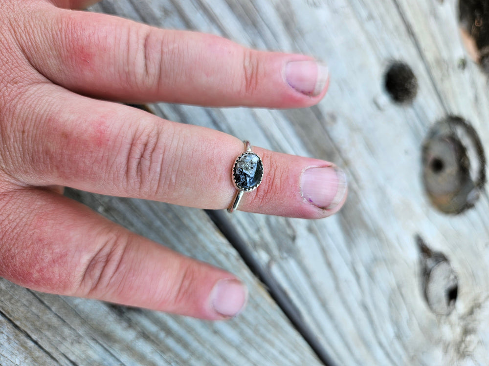 White Buffalo Dainty Ring Size 7