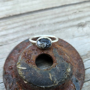 White Buffalo Dainty Ring Size 7