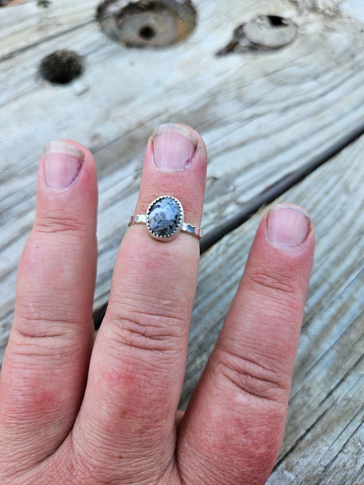 White Buffalo Dainty Ring Size 6.5 #169