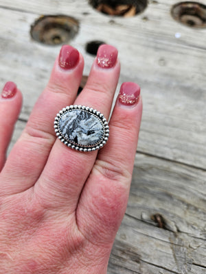 White Buffalo Ring Size 10 #174