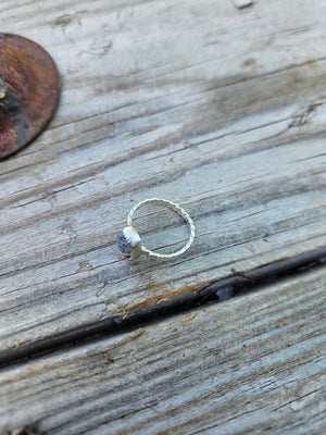 White Buffalo Dainty Ring Size 6.5 #169