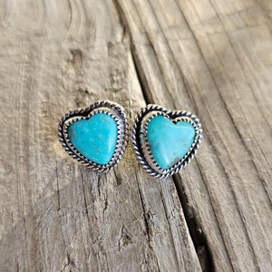 
            
                Load image into Gallery viewer, Kingman Heart Studs
            
        