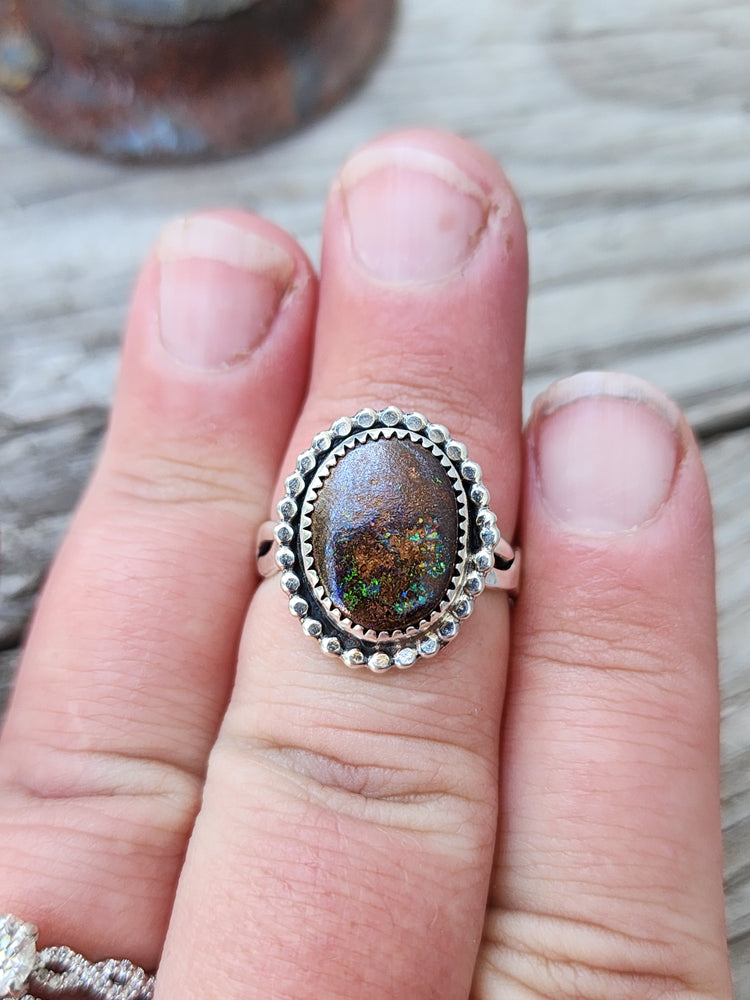 Boulder Opal Ring Size 8.5 #678