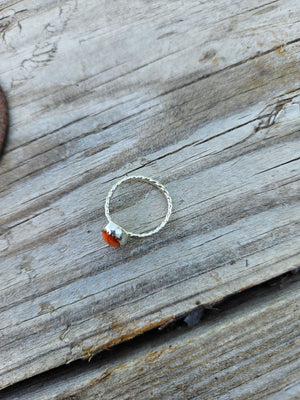 Spiny Oyster Dainty Ring Size 6