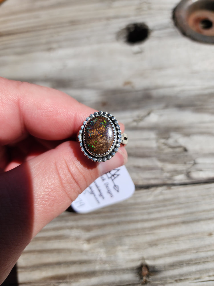 Boulder Opal Ring Size 8.5 #678